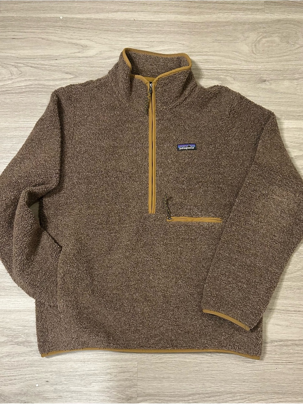 Patagonia Men’s Brown Half-Zip Sherpa Fleece Pullover